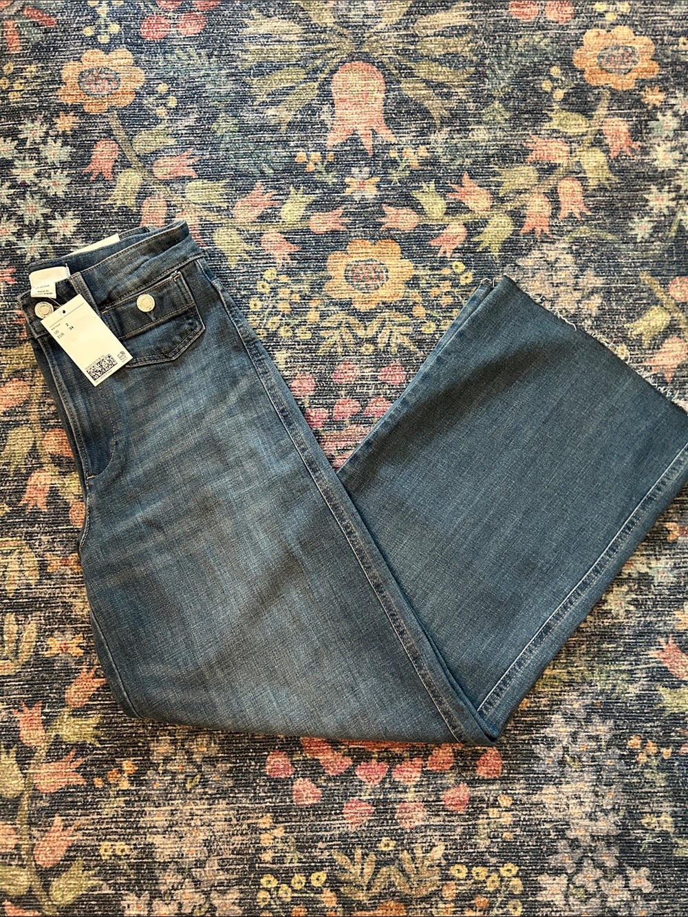 H&M Mid-Blue Wide-Leg Flare Jeans